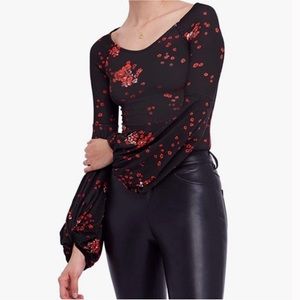 LAST CALL Free People To The Tropics Printed Long Sleeve Top leaving 11/1/22